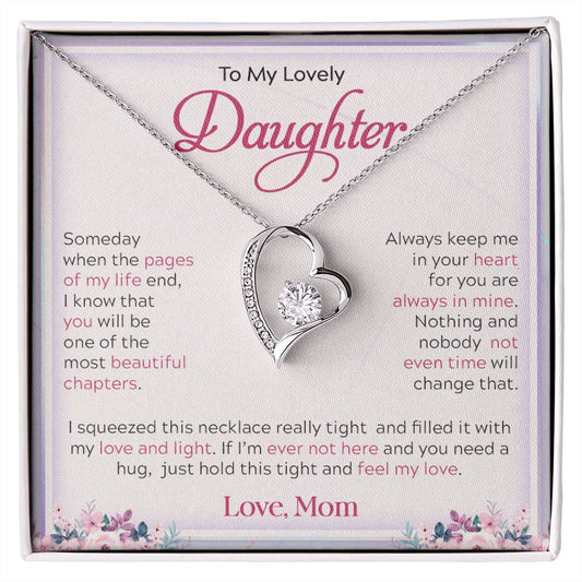 To My Lovely Daughter | Always Keep Me In Your Heart - Forever Love Necklace